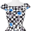 Belle Poque Stock Retro Vintage sin mangas de algodón cuello del cuello de los años 1950 Vestidos de la vendimia vestidos vestidos Swing BP000044-1